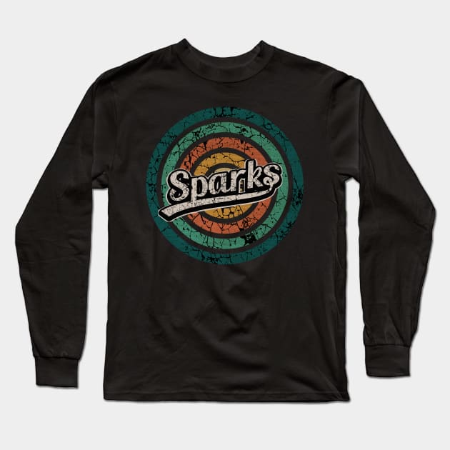 Sparks // Retro Circle Crack Vintage Long Sleeve T-Shirt by People Mask